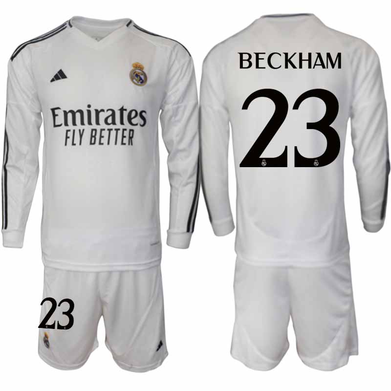 Billiga Fotbollströjor Herr Real Madrid Hemmatröja 2024/25 Fotbolls Set David Beckham 23