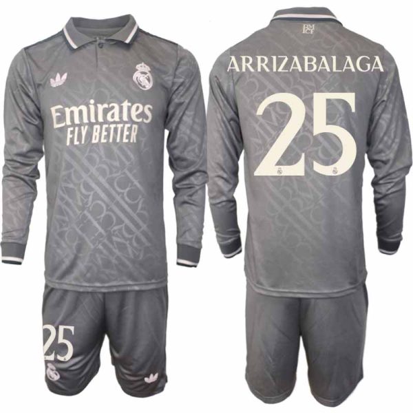 Billiga Fotbollströjor Herr Real Madrid Tredjetröja 2024/25 Långärmad Set Kepa Arrizabalaga 25