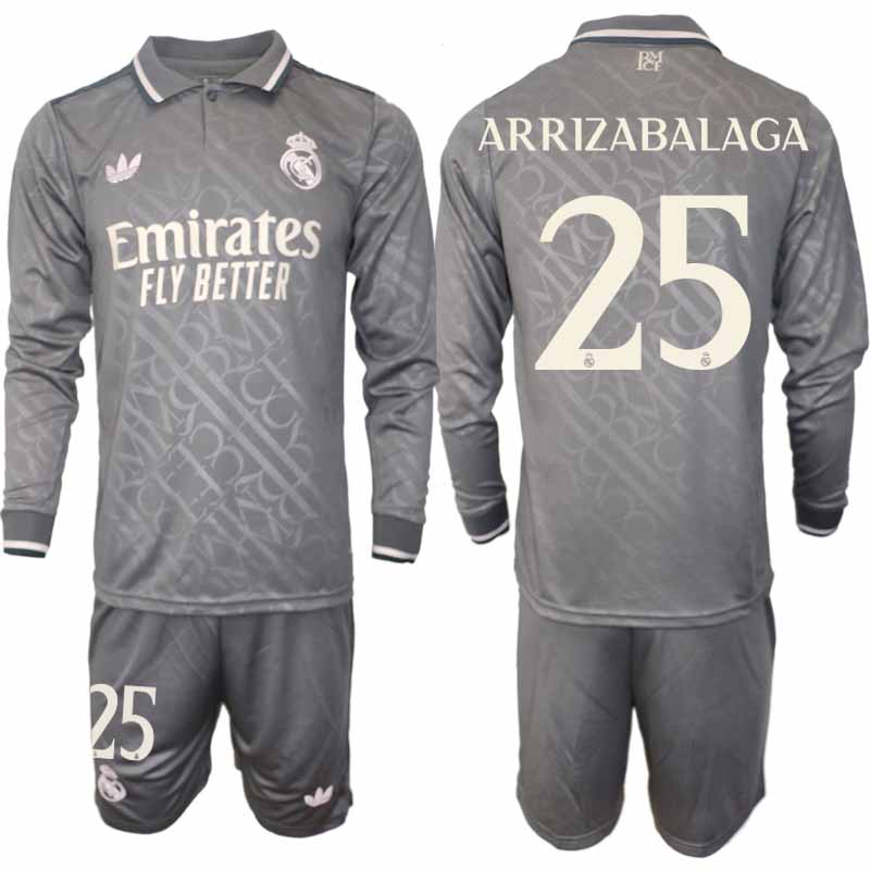 Billiga Fotbollströjor Herr Real Madrid Tredjetröja 2024/25 Långärmad Set Kepa Arrizabalaga 25