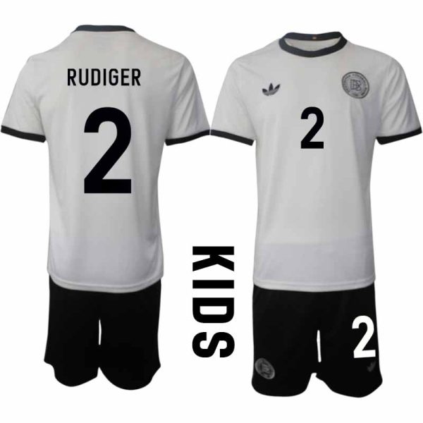 Fotbollskläder För Barn Tyskland Hemmatröja 2025/26 Antonio Rüdiger 2