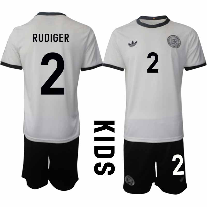 Fotbollskläder För Barn Tyskland Hemmatröja 2025/26 Antonio Rüdiger 2