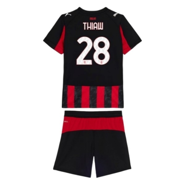 Matchställ Fotboll Barn AC Milan Hemmatröja 2025/26 Malick Thiaw 28