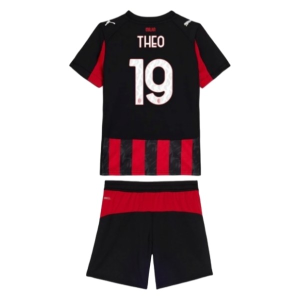 Matchställ Fotboll Barn AC Milan Hemmatröja 2025/26 Theo Hernandez 19