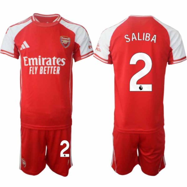 Fotbollströja med namn William Saliba #2 Arsenal Herr Hemmatröja 2025/26