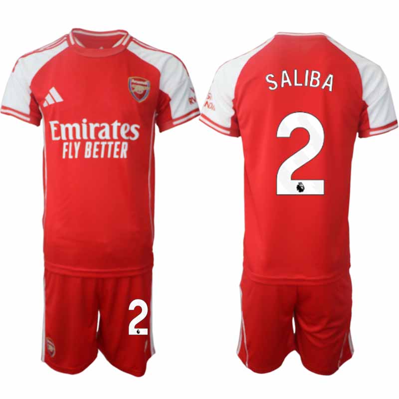 Fotbollströja med namn William Saliba #2 Arsenal Herr Hemmatröja 2025/26