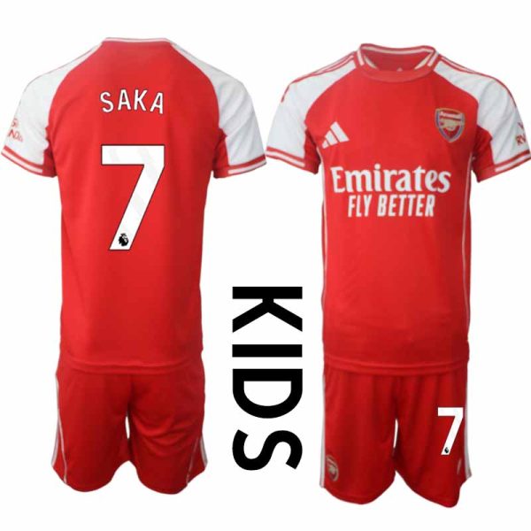 Fotbollströjor Barn med tryck Bukayo Saka 7 Arsenal Hemmatröja 2025/26