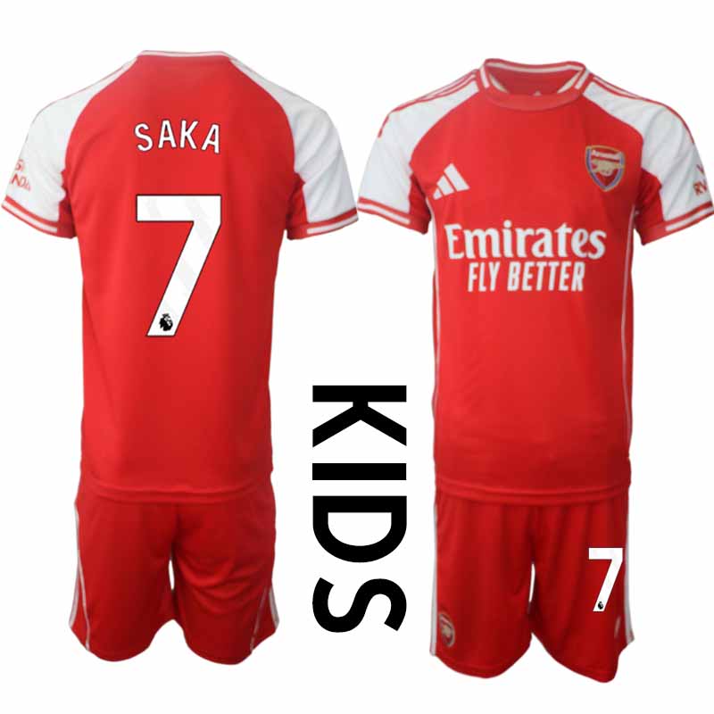 Fotbollströjor Barn med tryck Bukayo Saka 7 Arsenal Hemmatröja 2025/26