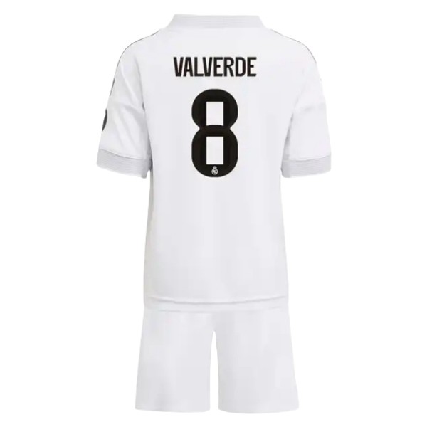 Billiga Fotbollströjor Barn Real Madrid Hemmatröja 2025/26 Fotbollsställ Federico Valverde 8