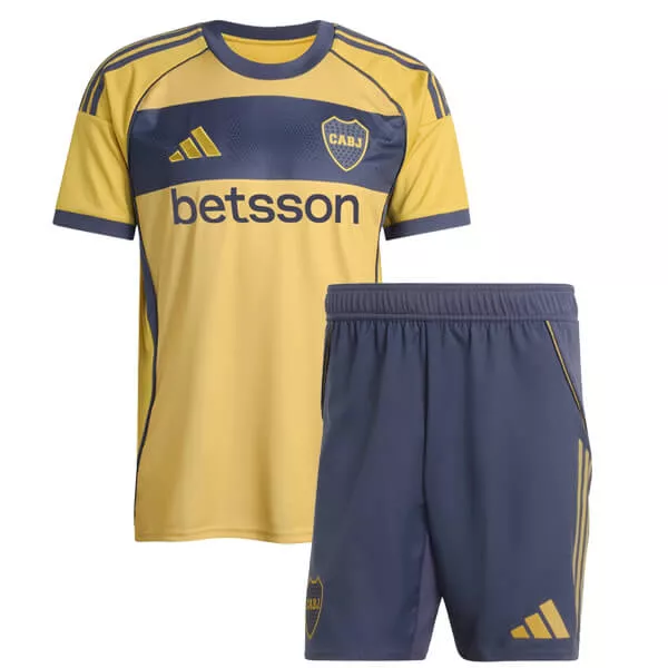 Boca Juniors Barn Bortatröja 2025/26 Kortärmad Fotbollsställ med Shorts