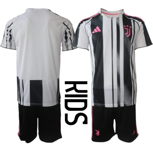 Juventus Barn Hemmatröja 2025/26 Kortärmad Fotbollsställ med Shorts