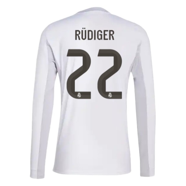 Köpa Fotbollströjor Real Madrid Hemmatröja 2025/26 Långärmad Antonio Rüdiger 22