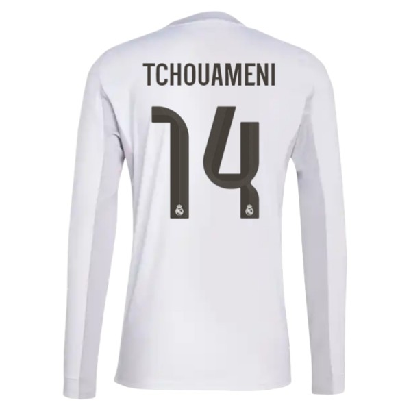 Köpa Fotbollströjor Real Madrid Hemmatröja 2025/26 Långärmad Aurélien Tchouaméni 14