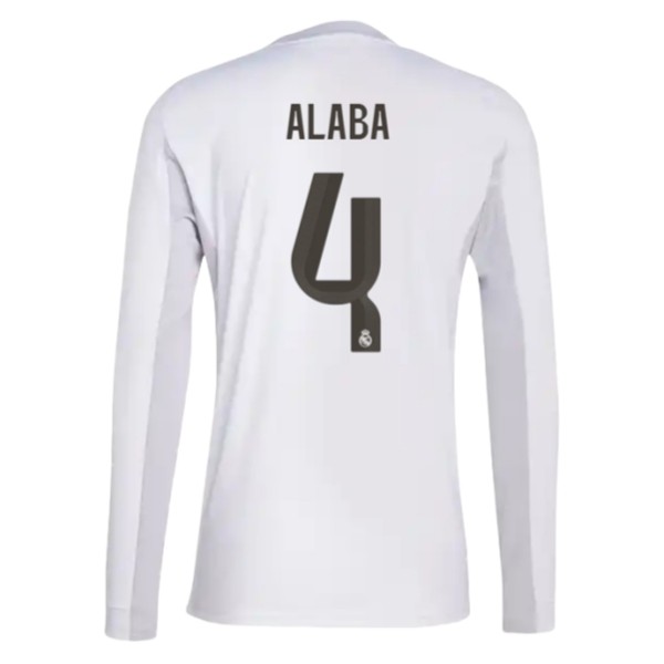 Real Madrid Hemmatröja 2025/26 Långärmad Matchtröjor David Alaba 4