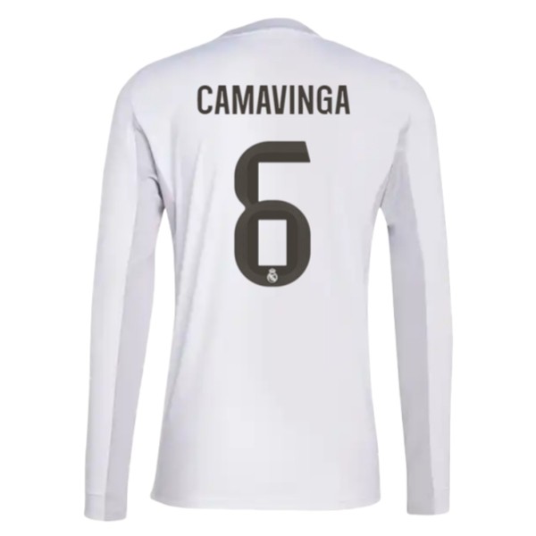 Real Madrid Hemmatröja 2025/26 Långärmad Matchtröjor Eduardo Camavinga 6