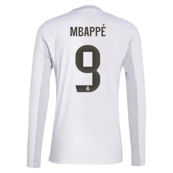 Billiga Fotbollströjor Real Madrid Hemmatröja 2025/26 Långärmad Kylian Mbappé 9