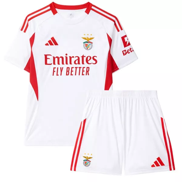 SL Benfica Barn Tredjetröja 2025/26 Kortärmad Fotbollsställ med Shorts