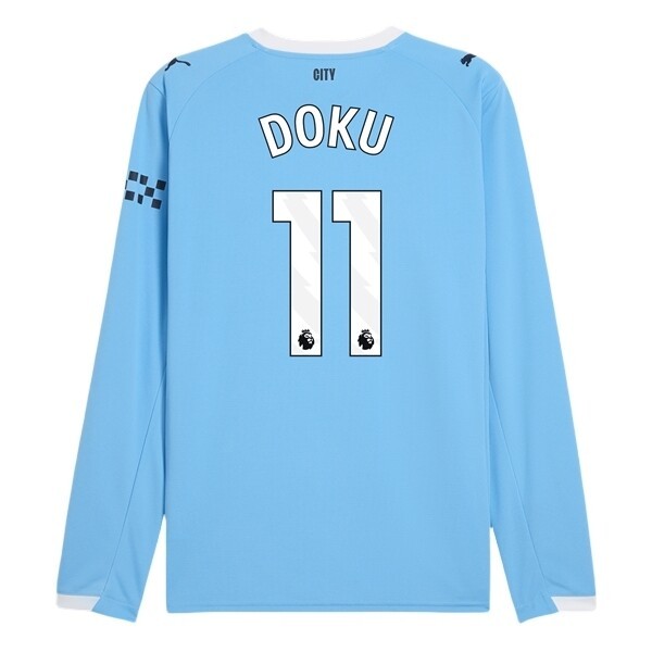 Fotbollströja Herr Manchester City Hemmatröja 2025/26 Långärmad Jérémy Doku 11