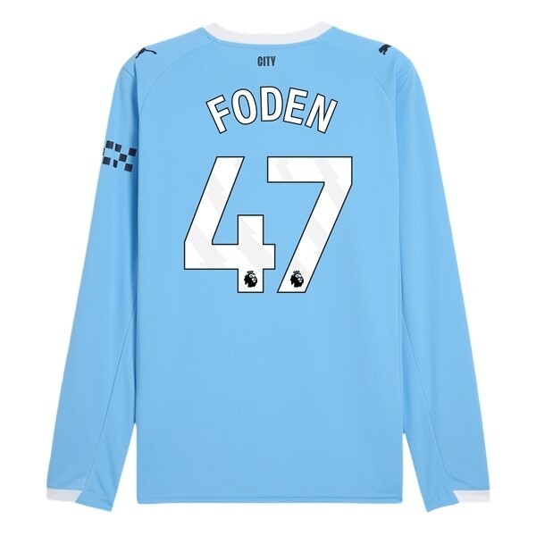 Fotbollströja Herr Manchester City Hemmatröja 2025/26 Långärmad Phil Foden 47