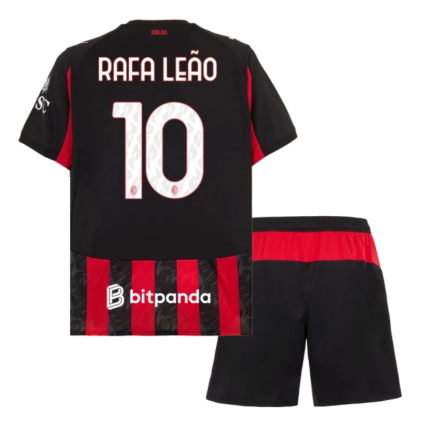 Billiga Fotbollströjor Barn AC Milan Hemmatröja 2025/26 Fotbollsställ Rafael Leao 10