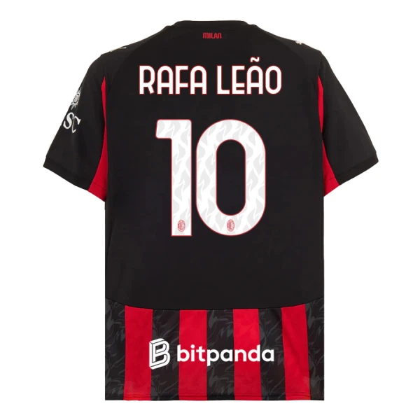 AC Milan Hemmatröja 2025/26 Herr Fotbollströjor med tryck Rafael Leao 10