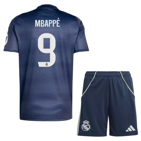 Real Madrid Bortatröja 2025/26 Barn Fotbollströjor med tryck Kylian Mbappé 9