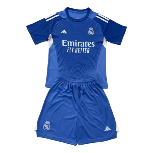 Barn Fotbollskläder Real Madrid Målvaktsställ 2025/26 blå