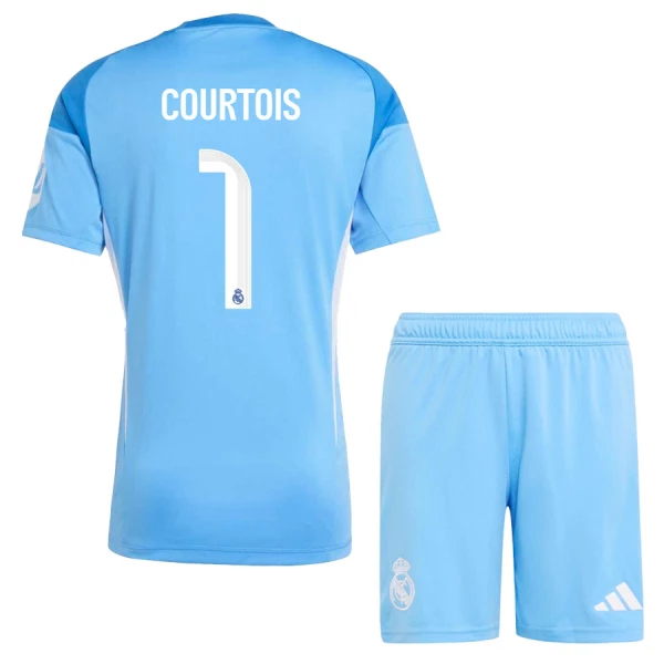 Real Madrid Målvaktsdräkt Barn 2025/26 blå Thibaut Courtois 1
