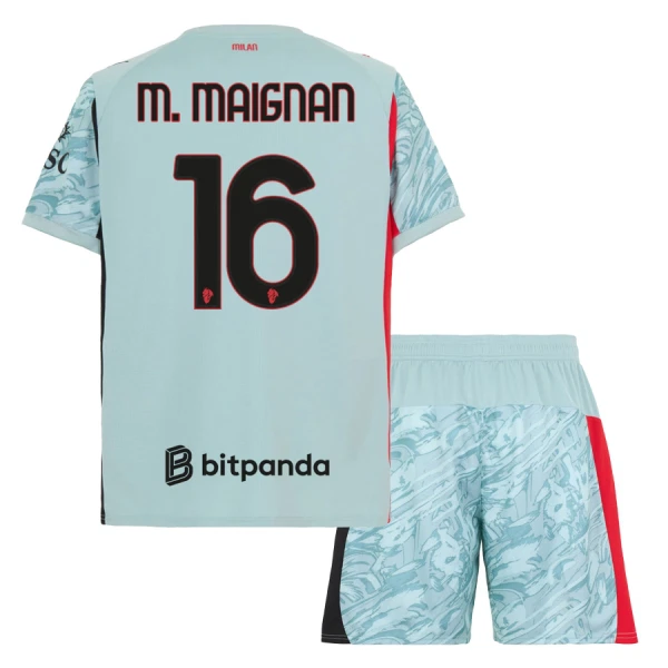 Fotbollsset Barn AC Milan Målvakt Hemmatröja 2025/26 Mike Maignan 16