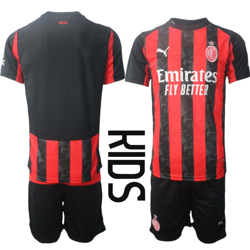 Fotbollströjor Barn AC Milan Hemmaställ 2025/26 Kortärmad Fotbollströja + Shorts