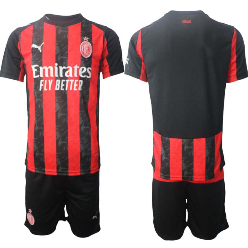 Fotbollströjor Herr AC Milan Hemmaställ 2025/26 Kortärmad Fotbollströja + Shorts