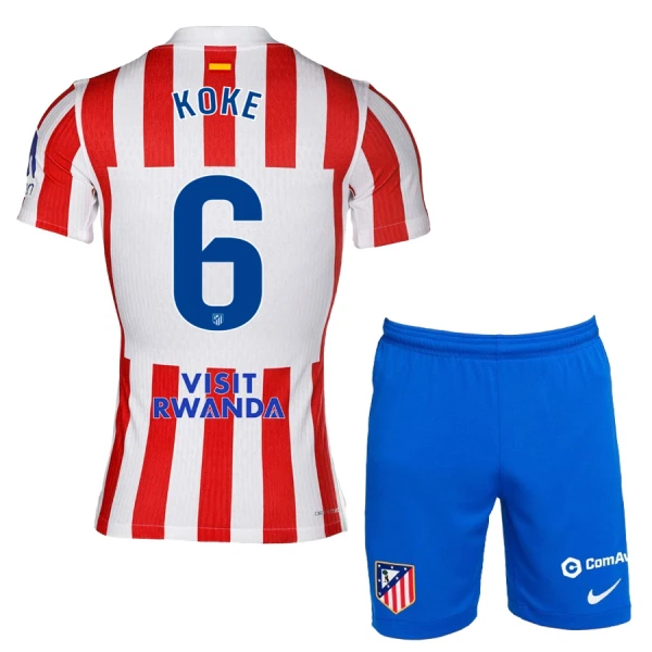 Billiga Fotbollströjor Barn Atlético Madrid Hemmatröja 2025/26 Fotbollsstäl Koke 6