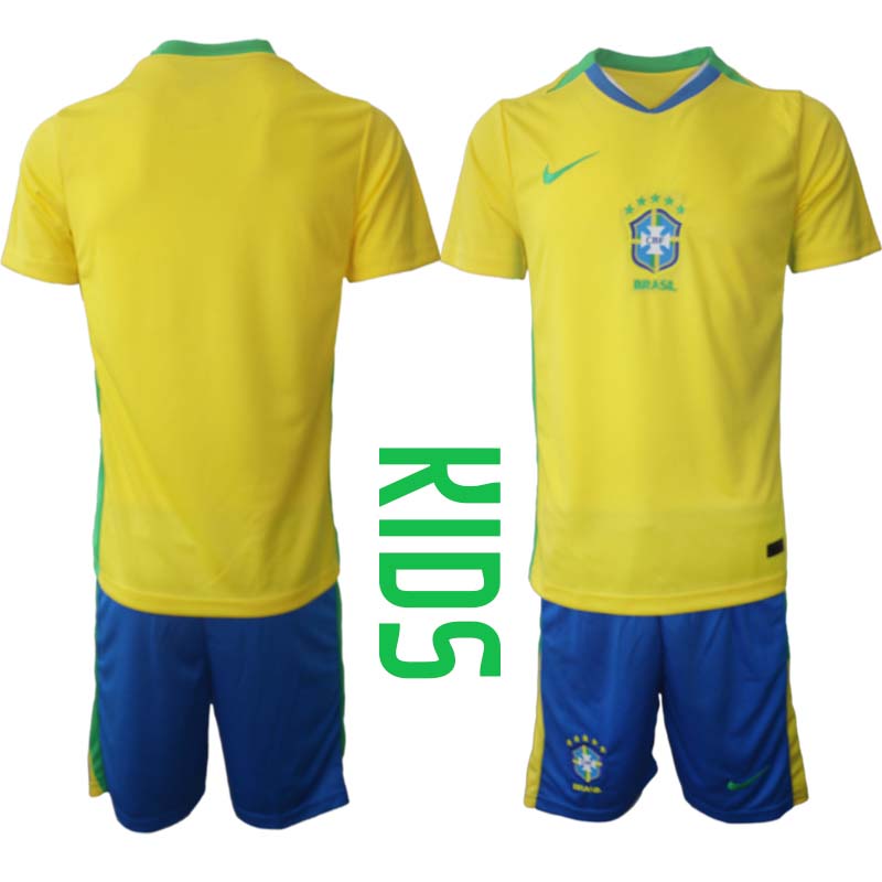 Billiga Fotbollströjor Barn Brasilien Hemmaställ 2025/26 Fotbollströja Kit