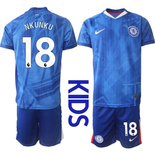 Fotbollströjor Barn Chelsea FC Hemmaställ 2025/26 Set Christopher Nkunku 18
