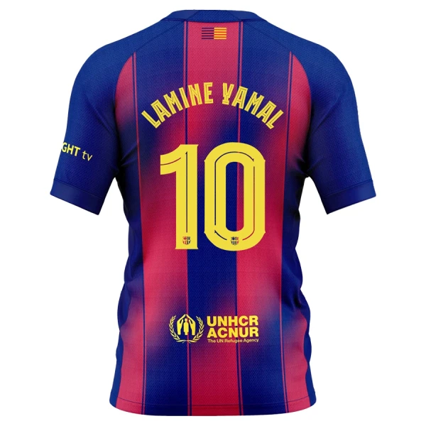 Fotbollströja med namn Lamine Yamal 10 FC Barcelona Hemmatröja 2025/26