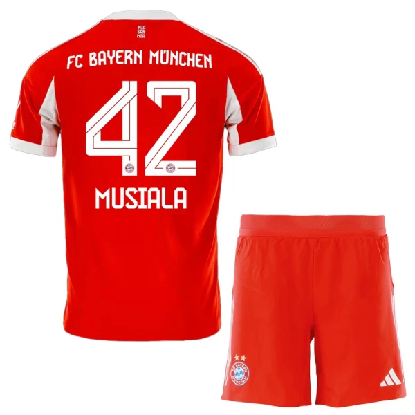 Billiga Fotbollströjor Barn FC Bayern München Hemmatröja 2025/26 Fotbollsställ Jamal Musiala 42