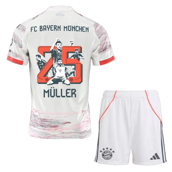 Fotbollskläder Barn FC Bayern München Bortatröja 2025/26 Thomas Müller 25 Specialutgåva