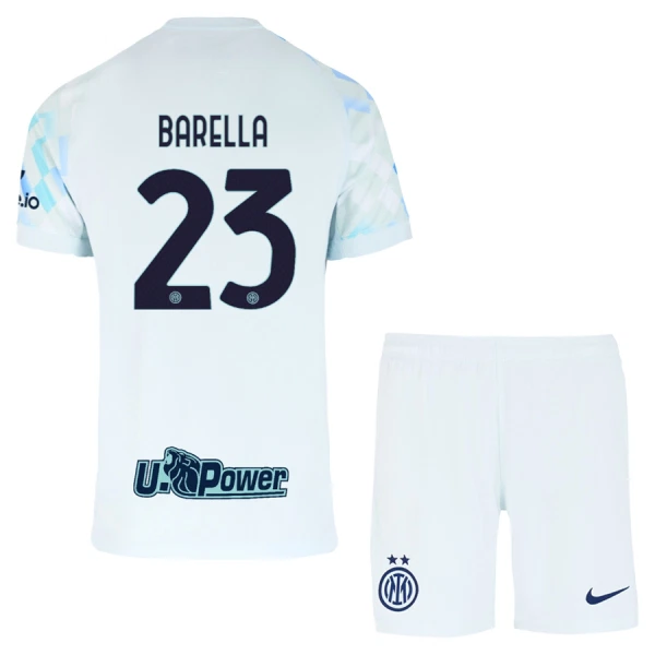 Fotbollsset Barn Inter Milan Bortatröja 2025/26 Nicolò Barella 23