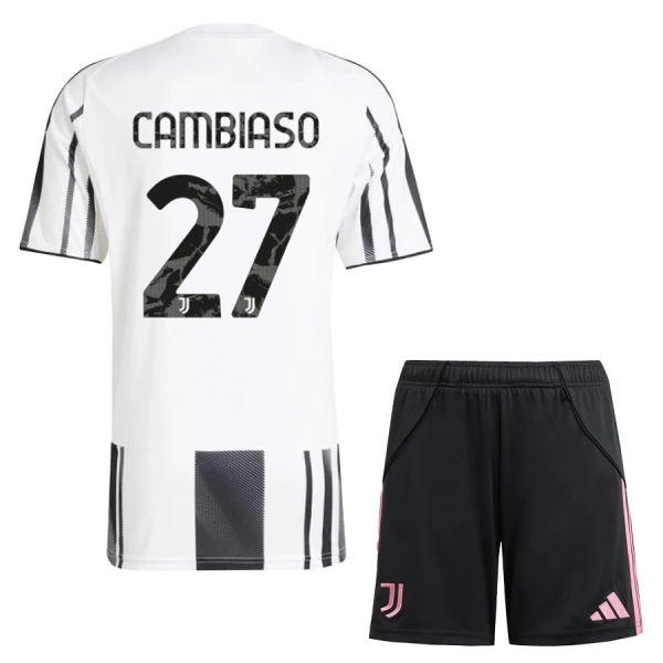Fotbollskläder Set Barn Juventus Hemmatröja 2025/26 Andrea Cambiaso 27