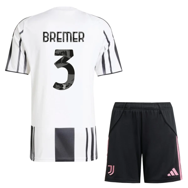 Billiga Fotbollströjor Barn Juventus Hemmatröja 2025/26 Fotbollsställ Gleison Bremer 3