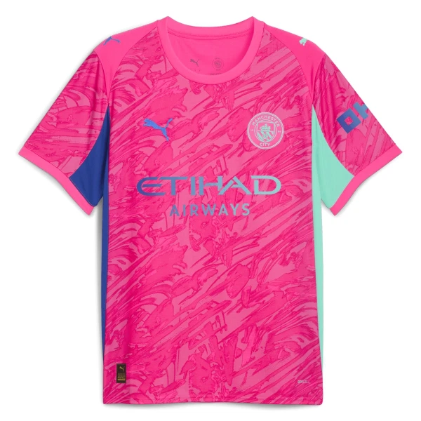 Fotbollströjan Herr Manchester City Målvakt Bortatröja 2025/26 Rosa