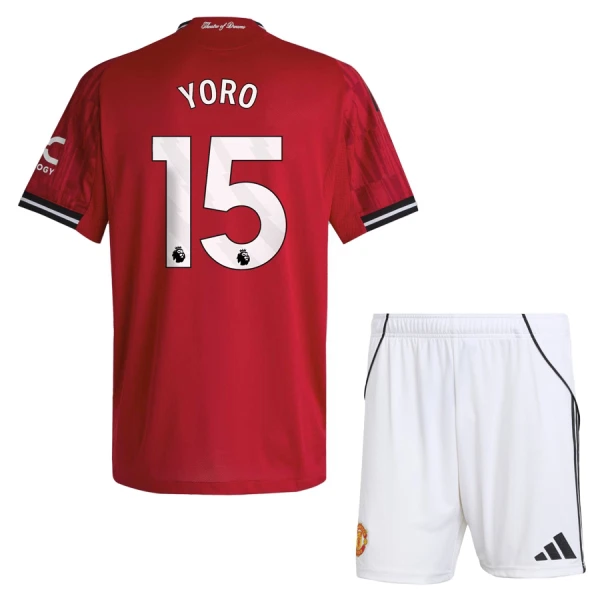 Fotbollskläder Set Barn Manchester United Hemmatröja 2025/26 Leny Yoro 15