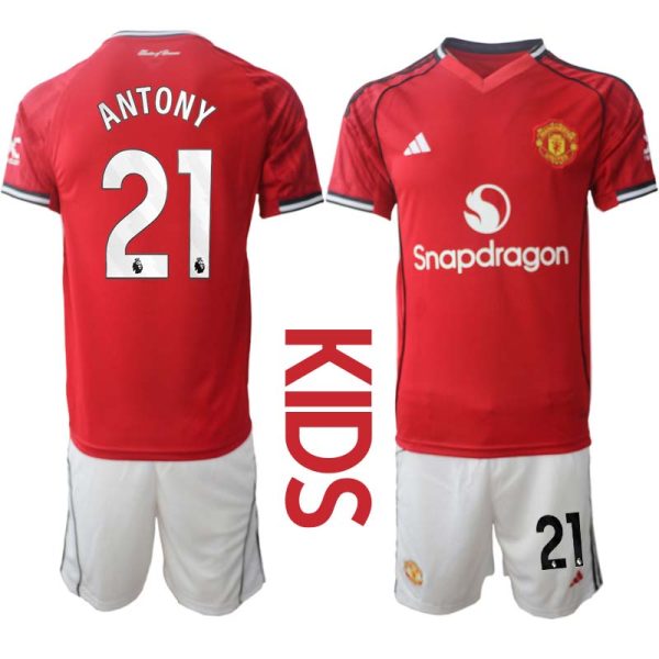 Billiga Fotbollströjor Barn Manchester United Hemmaställ 2025/26 Set Antony 21