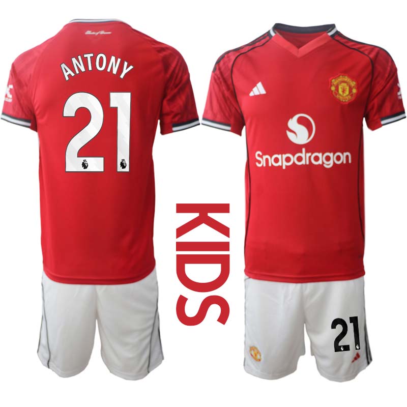 Billiga Fotbollströjor Barn Manchester United Hemmaställ 2025/26 Set Antony 21