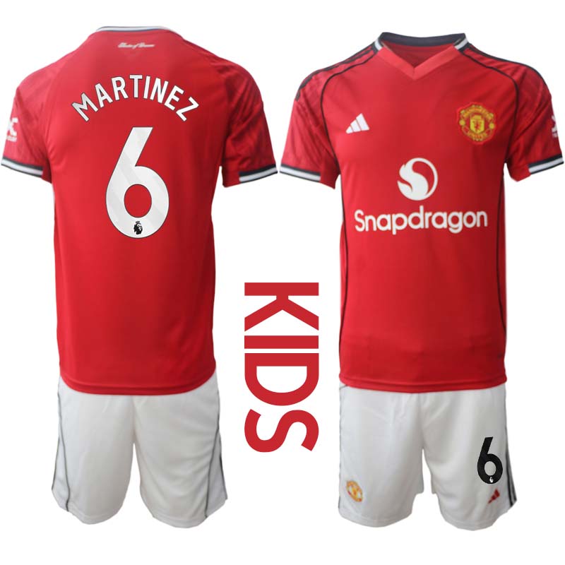 Fotbollsdress Barn Manchester United Hemmaställ 2025/26 Lisandro Martinez 6
