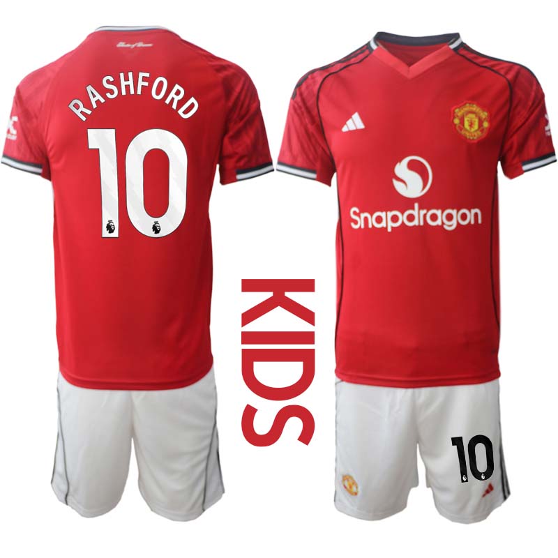 Billiga Fotbollsset Barn Manchester United Hemmaställ 2025/26 Marcus Rashford 10