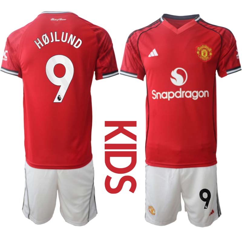 Billiga Fotbollsset Barn Manchester United Hemmaställ 2025/26 Rasmus Højlund 9