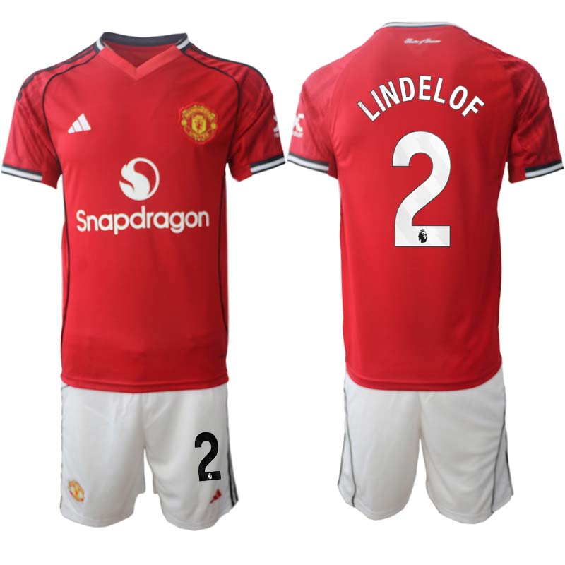 Fotbollskläder Herr Manchester United Hemmaställ 2025/26 Victor Lindelof 2