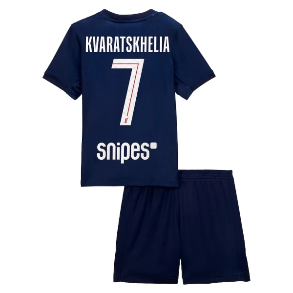 Fotbollsset Barn Paris Saint-Germain Hemmatröja 2025/26 Khvicha Kvaratskhelia 7