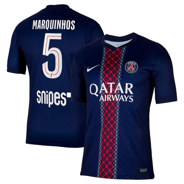 Fotbollströjor Herr Paris Saint-Germain Hemmatröja 2025/26 med tryck Marquinhos 5