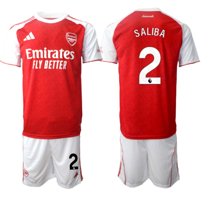 Arsenal Hemmaställ 2025/26 Herr Fotbollströjor med tryck William Saliba 2
